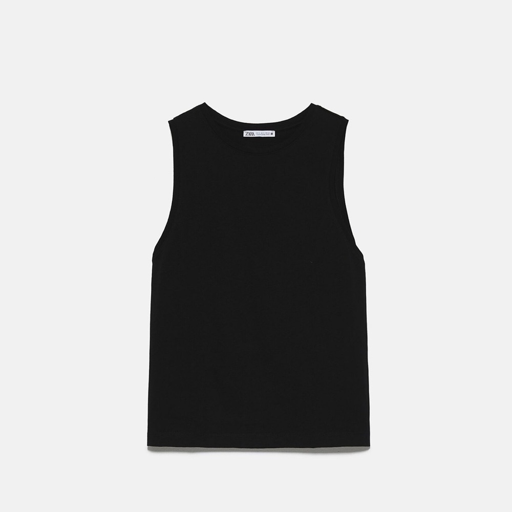 NWT Zara Sleeveless Black Tee